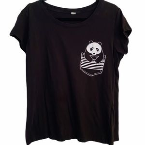 Black Panda Graphic Tee T-Shirt (Junior Size XXL)